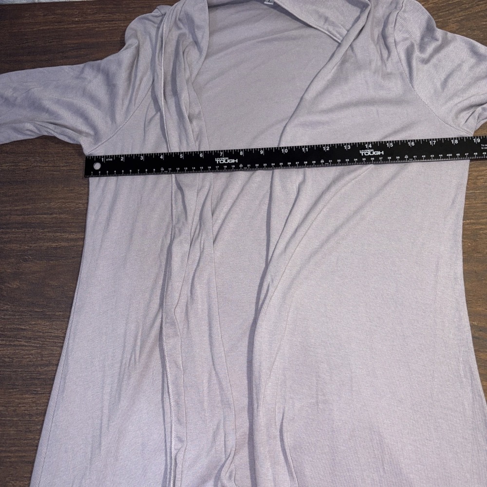 PJ Harlow Amelia Knit Open Front Cardigan Women's Large Lavender Cotton Modal - Picture 5 of 7